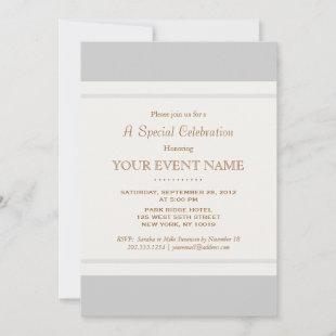 Simple Elegant Vintage Light Gray Professional Invitation