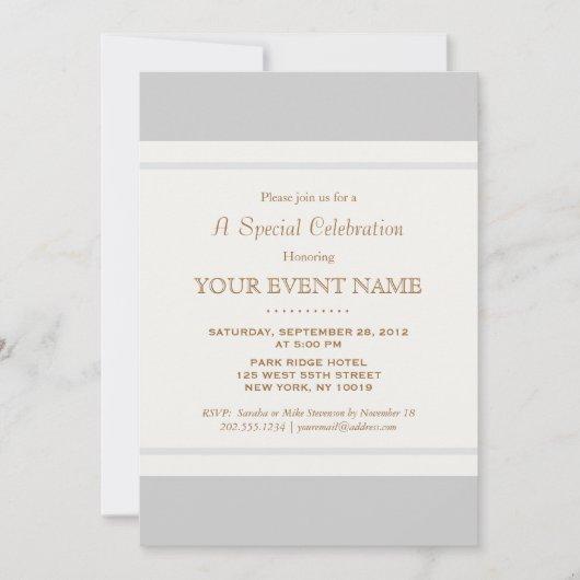 Simple Elegant Vintage Light Gray Professional Invitation