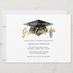 Simple Grad Minimalist Graduation Party Invitation