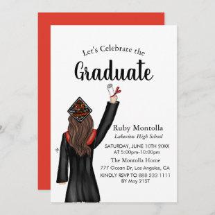 Simple Graduate Illustration Graduation Invitation