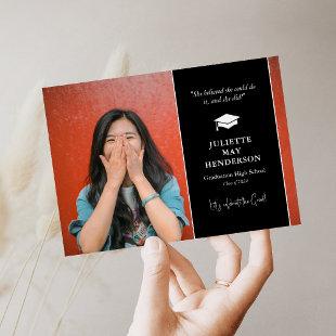 Simple Graduate Photo Graduation Announcement