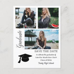 Simple Graduate | Save The Date Grad Hat Photo Announcement Postcard