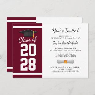 Simple Graduation 2024 Script Grad Party Invitation