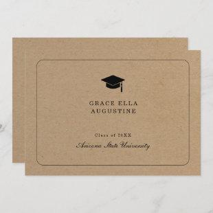 Simple Graduation Announcement - Kraft Background