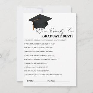 Simple graduation Know the graduate best game Card