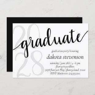 Simple Graduation | Minimalist Black and White Invitation
