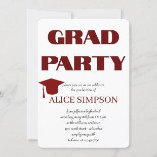 Simple  Graduation Party Invitations