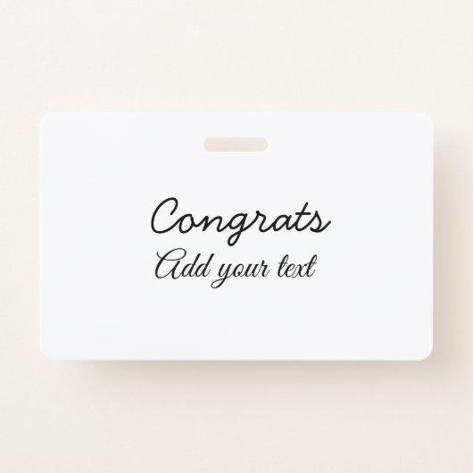 Simple minimal congratulations graduation add your badge
