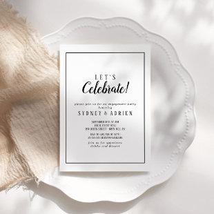 Simple Minimalist Frame Let's Celebrate Party Invitation