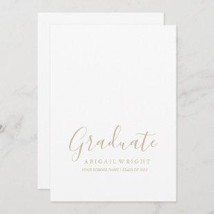 Simple Minimalist Gold Graduate Announcement