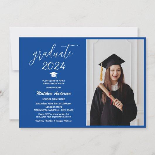 Simple Minimalist Graduate 2024 Graduation Photo Invitation