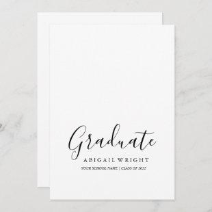 Simple Minimalist Graduate Graduation Announcement