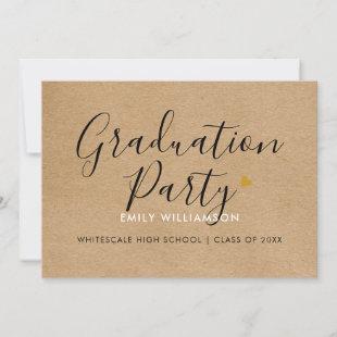 Simple Minimalist Rustic Script Graduation Party  Invitation