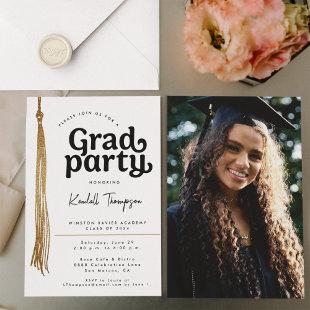 Simple modern Custom photo Graduation Party Invitation