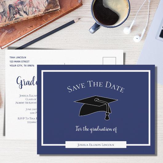 Simple Modern Graduation Save The Date Announcement Postcard