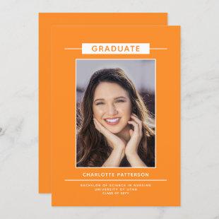 Simple Modern Graduation Script Photo Orange
