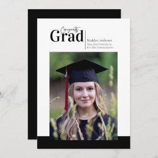 Simple Modern Photo Graduation Announcement