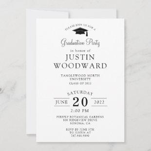 Simple Modern Typography Graduation Party Invitation