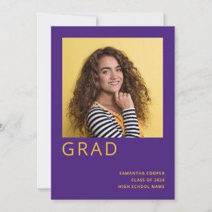 Simple Photo 2024 Graduation Purple Announcement