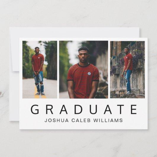 Simple Photo Collage Minimalist Graduation Announcement