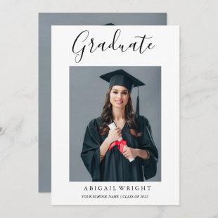 Simple Photo Graduate Graduation Announcement