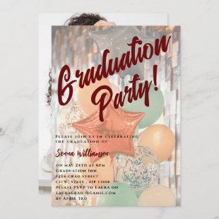 Simple photo graduation  invitation