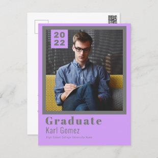 Simple Photo Graduation Party Invitation Postcard