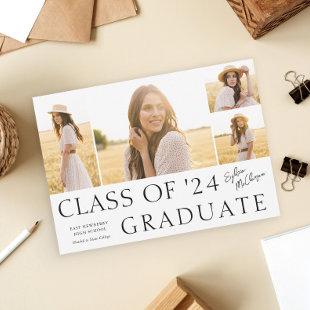 Simple Type Photo Collage Graduation  Announcement