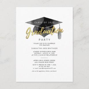Simple Typography Grad Minimalist Graduation Invitation Postcard