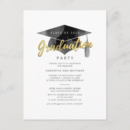 Simple Typography Grad Minimalist Graduation Invitation Postcard