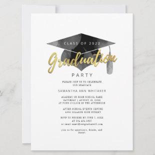 Simple Typography Grad Minimalist Graduation Party