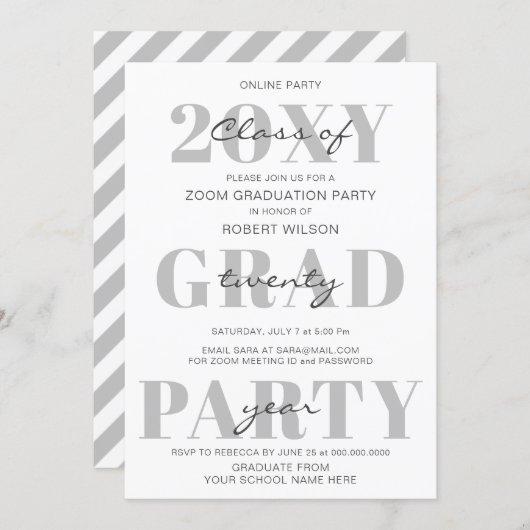 Simple Typography Modern Online Graduation Party Invitation