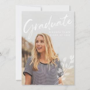 Simple watercolor graduation photo invite
