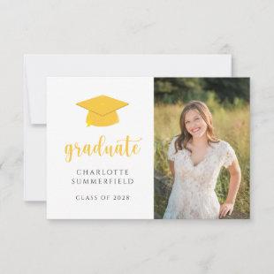 Simple Yellow Gold Graduation Cap Tassel Invitation