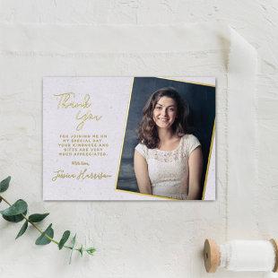 Simply Chic Photo Thank You Graduation Foil Card
