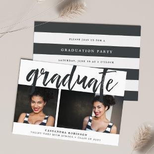 Sketched Black | Photo Graduation Party Invitation