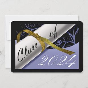 Sky Blue and Gold Graduation Announcement