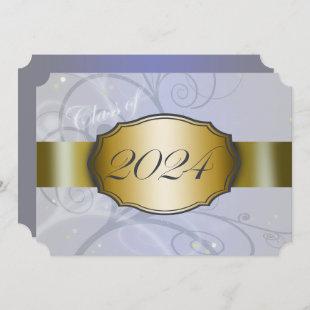 Sky Blue Harvest and Gold 2024 Graduation Party Invitation