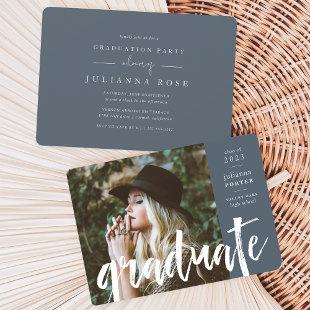 Slate | Sketched Overlay Graduation Party Invitation