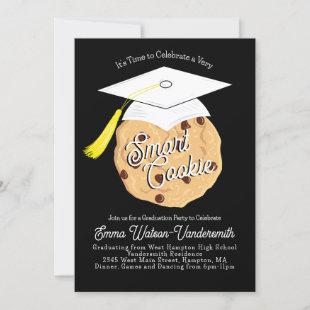 Smart Cookie Graduation Party Invitation Black