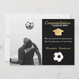 Soccer Football player graduation Photo party  Announcement