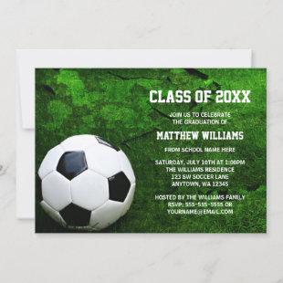 Soccer Graduation Party Announcement Invitations