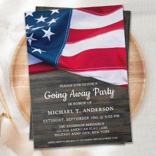 Soldier Going Away Party American Flag Military Invitation
