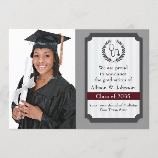 Sophisticated Medical Graduation Photo Card