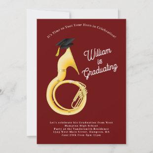 Sousaphone Tuba Music Musician Graduation Invitation