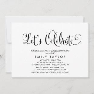 Southern Belle Calligraphy Let's Celebrate Invitation