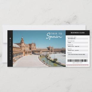 Spain Trip Boarding Pass Travel Vacation Ticket