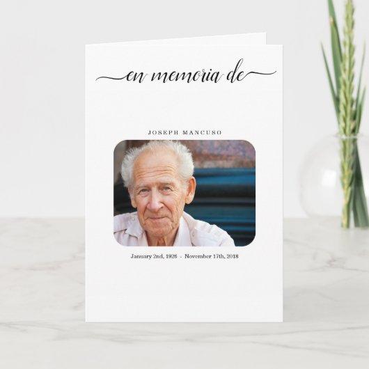 Spanish Funeral Program Memorial Service Pamphlet