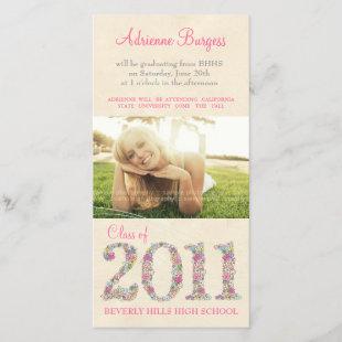 Spring Blossoms Class of 2011 Graduation PhotoCard Announcement