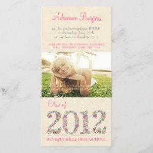 Spring Blossoms Class of 2012 Graduation PhotoCard Announcement